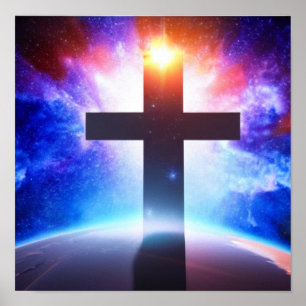 Cross in Nebula Poster