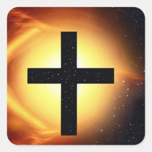 Cross in Space Sticker