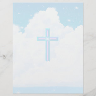 Cross in the Clouds - 8.5" x 11" Stationery Sheet