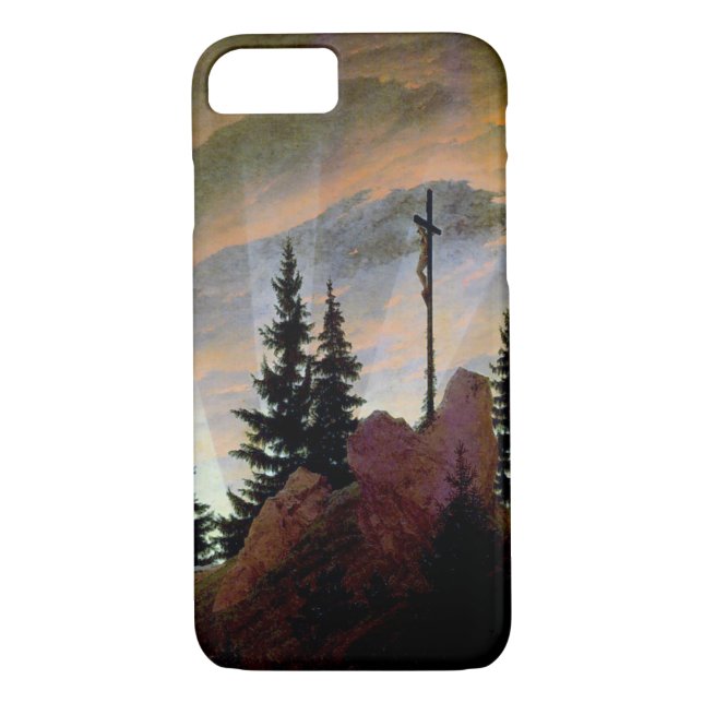 Cross in the Mountains, Friedrich Case-Mate iPhone Case (Back)