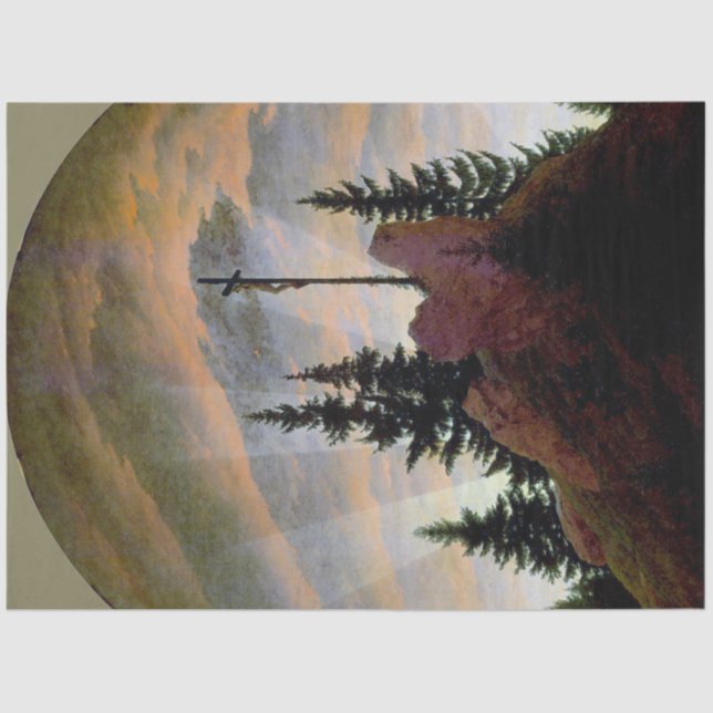 Cross in the Mountains, Friedrich Tissue Paper (Front)