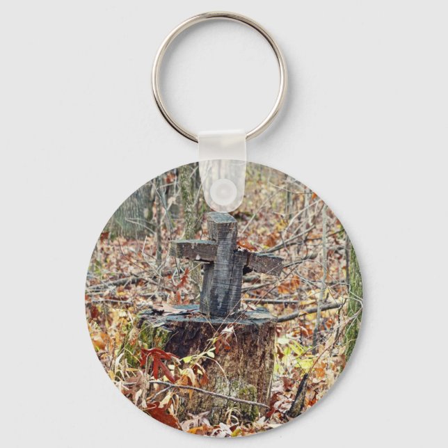 Cross in the Woods Key Ring (Front)