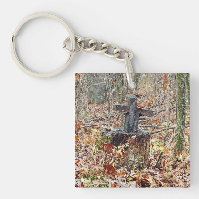 Cross in the Woods Key Ring (Front)