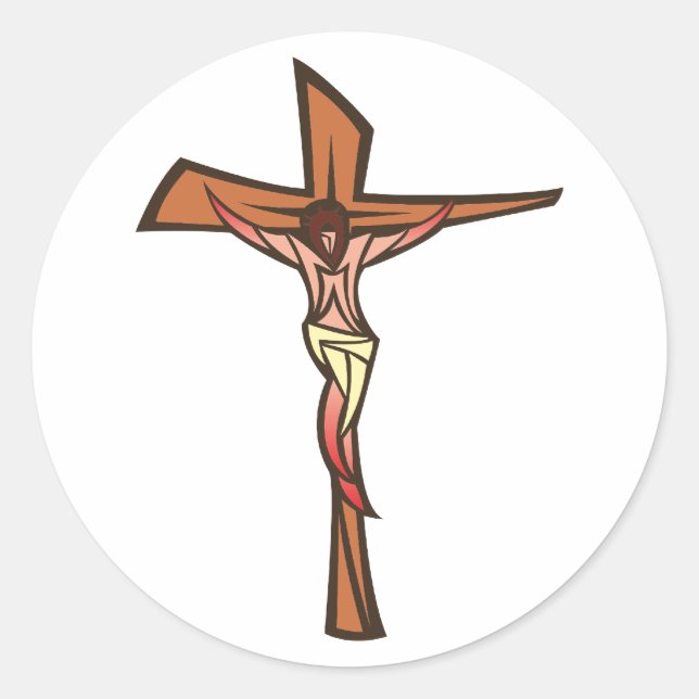 cross Jesus Christ Classic Round Sticker (Front)