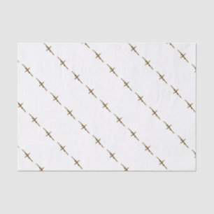 Cross Jesus Christ gold horizontal Tissue Paper
