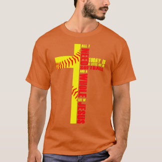 Cross Jesus Softball Baseball Believer T-Shirt