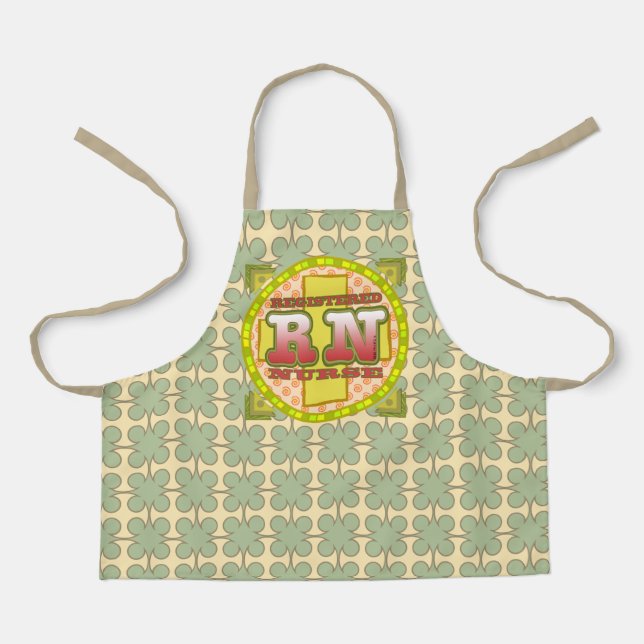 Cross Letters custom rn nurse Apron  (Front)
