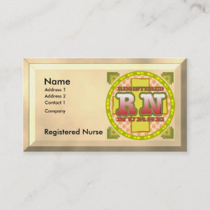 Cross Letters RN Nurse Business Card