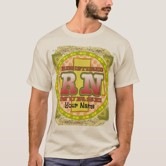 Cross Letters RN Nurse T-Shirt (Front)