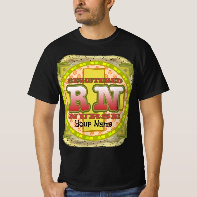 Cross Letters RN Nurse T-Shirt (Front)