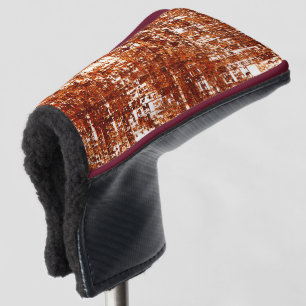 Cross lines and rusty square notch golf head cover