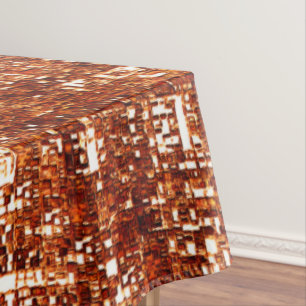 Cross lines and rusty square notch tablecloth