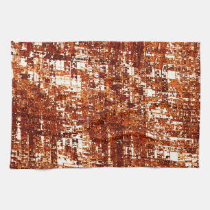 Cross lines and rusty square notch tea towel