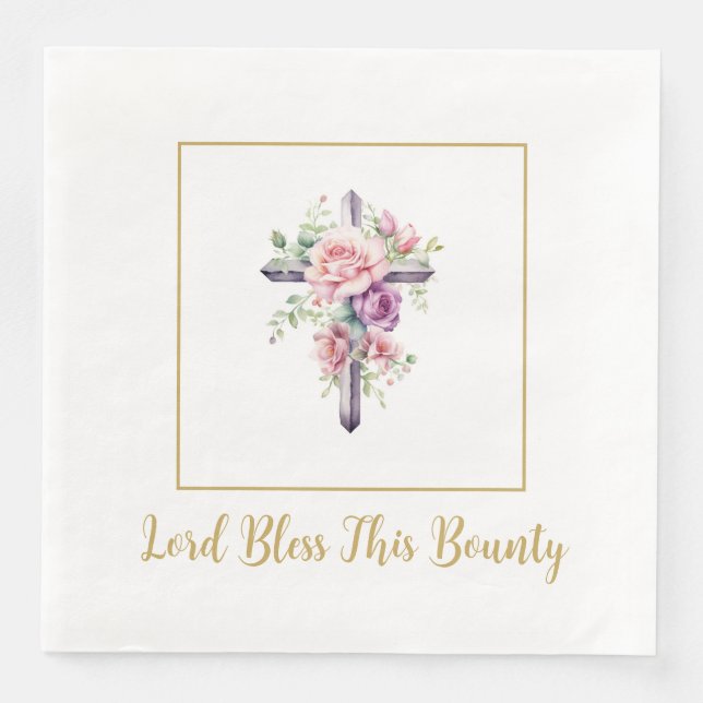 Cross Lord Bless Paper Napkins (Front)