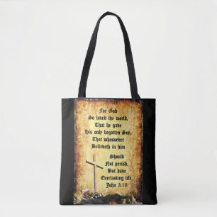 Cross & Manger with John 3vs16 Tote Bag