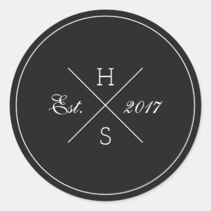 Cross Monogram Round Sticker