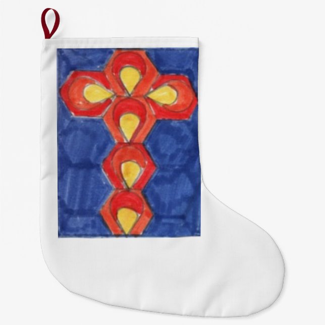 Cross Motif Christmas Stocking (Front)