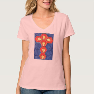 Cross Motif Hanes Nano V-Neck T-Shirt