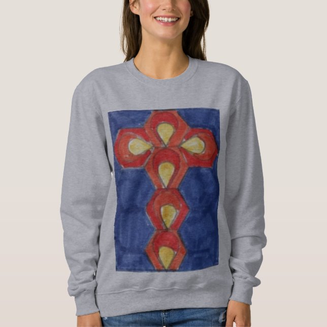 Cross Motif Ladies Basic Sweatshirt (Front)