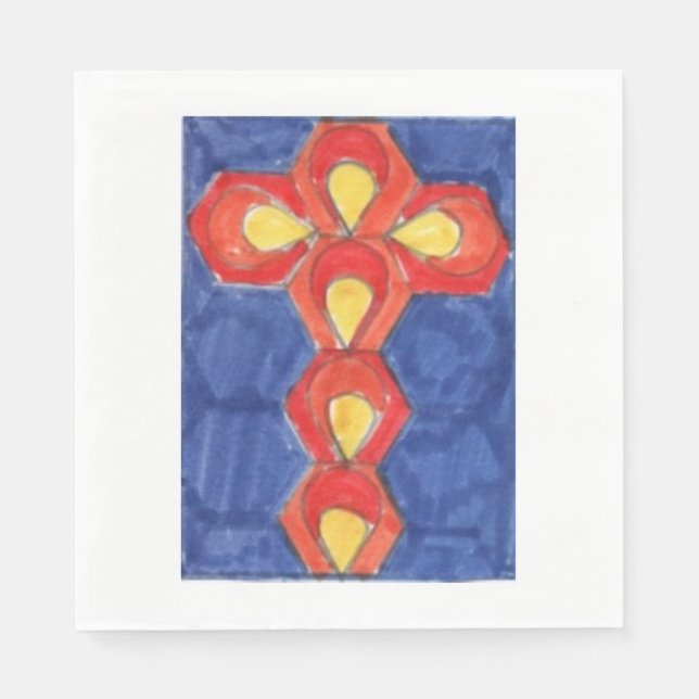 Cross Motif Luncheon Paper Napkins (Front)