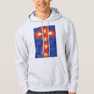 Cross Motif Men's Basic Hooded Sweatshirt