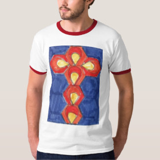 Cross Motif Men's Basic Ringer T-shirt