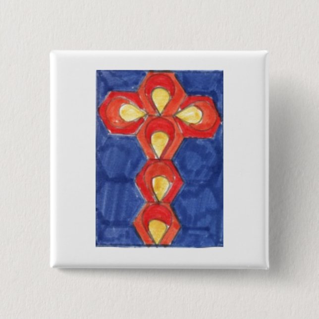 Cross Motif Square Badge (Front)