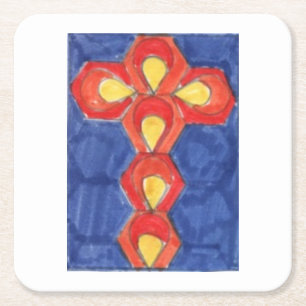 Cross Motif Square Coasters