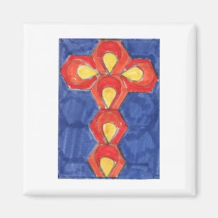 Cross Motif Square Magnet