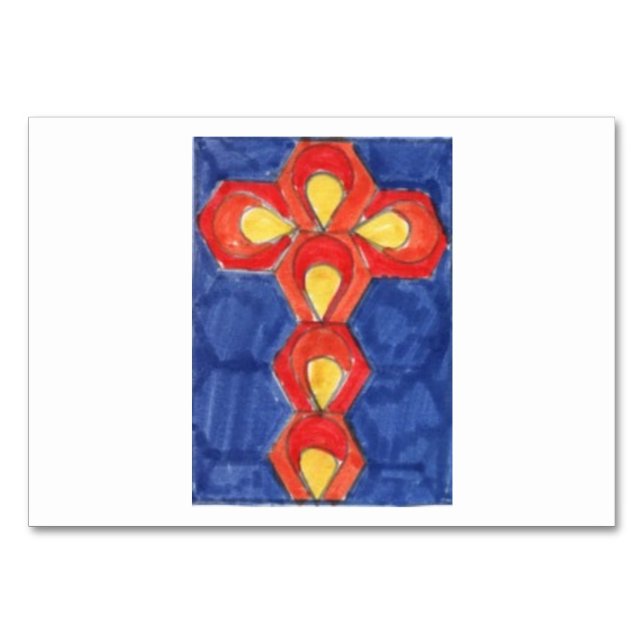 Cross Motif Table Card (Front)