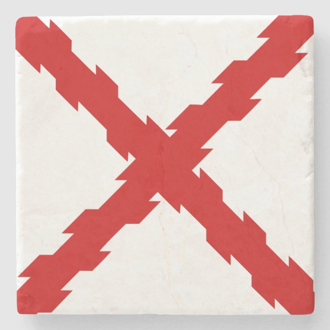 Cross of Burgundy Flag Stone Coaster (Front)