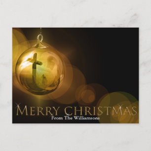 Cross of Christ Ornament Reflection Christmas Postcard