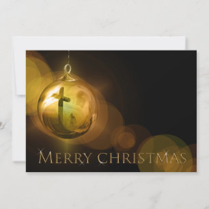 Cross of Christ Ornament Reflection Customised Holiday Card