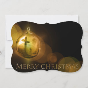 Cross of Christ Ornament Reflection Fancy Cut Holiday Card