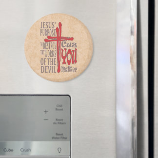 Cross of Christ Red Blood Drops Cuz You Matter Magnet