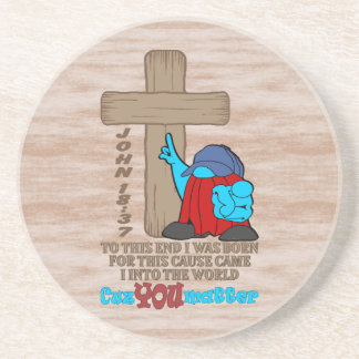 Cross of Christ Rufus Inspirational Words Coaster