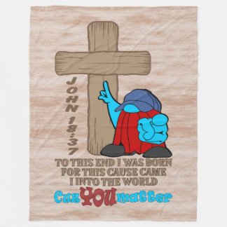 Cross of Christ Rufus Inspirational Words Fleece Blanket