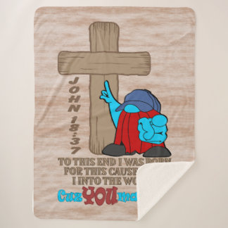 Cross of Christ Rufus Inspirational Words Sherpa Blanket