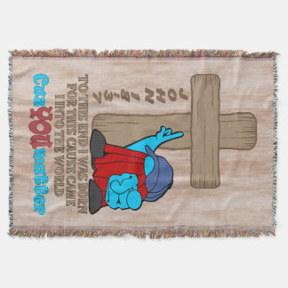Cross of Christ Rufus Inspirational Words Throw Blanket