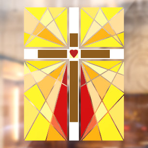 Cross of Christ transparent lines Window Cling