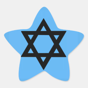 Cross of David on Sky Blue Background Star Sticker