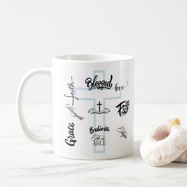 "Cross of Hope: A Mug of Faithful Promises" (With Donut)