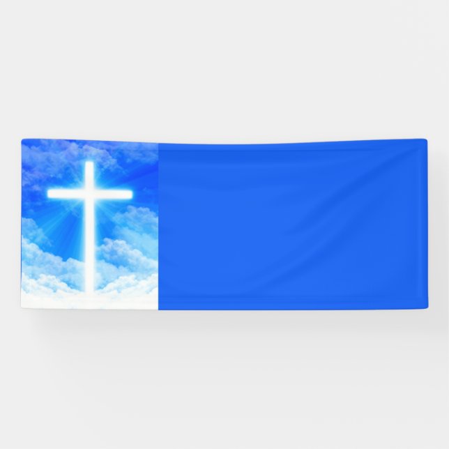Cross of Light Jesus Christ Customisable Christian Banner (Horizontal)