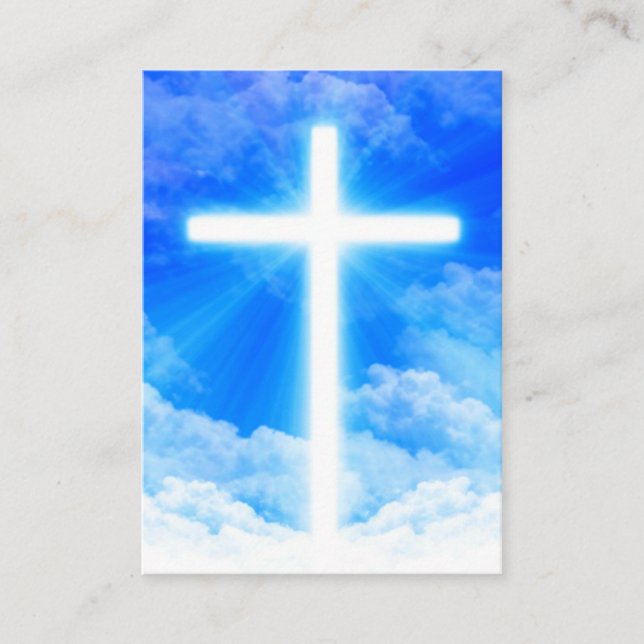 Cross of Light Jesus Christ Customisable Christian Business Card (Front)