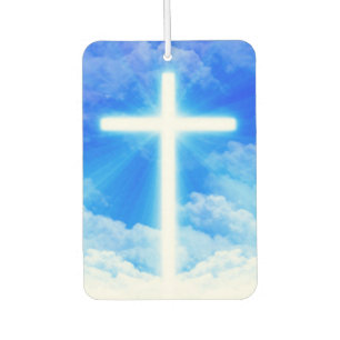 Cross of Light Jesus Christ Customisable Christian Car Air Freshener