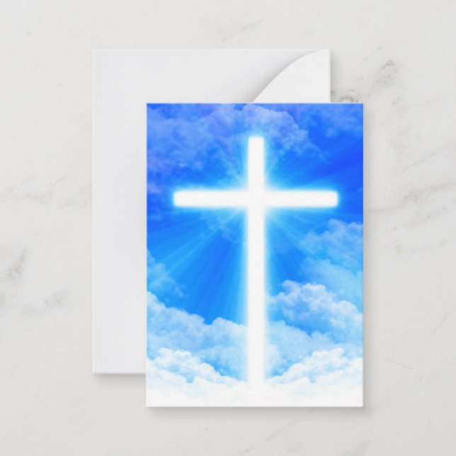 Cross of Light Jesus Christ Customisable Christian Card (Front)