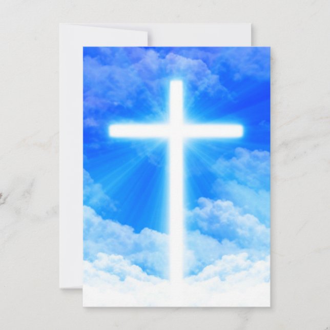 Cross of Light Jesus Christ Customisable Christian Card (Front)
