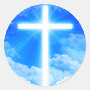 Cross of Light Jesus Christ Customisable Christian Classic Round Sticker