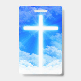 Cross of Light Jesus Christ Customisable Christian ID Badge
