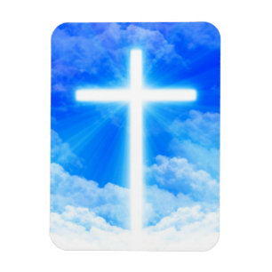 Cross of Light Jesus Christ Customisable Christian Magnet